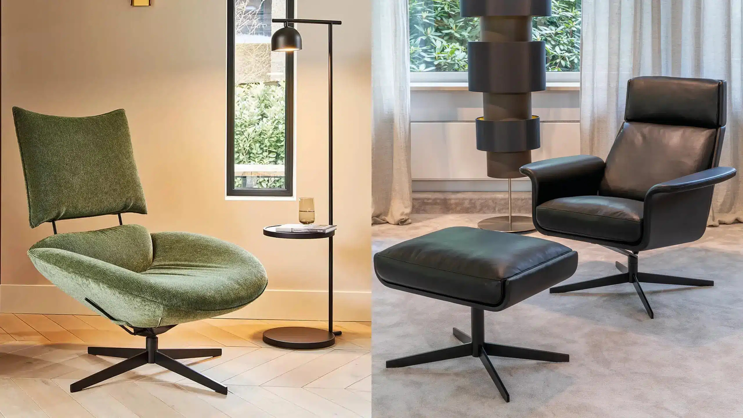 BW Sessel in Stoff und Leder